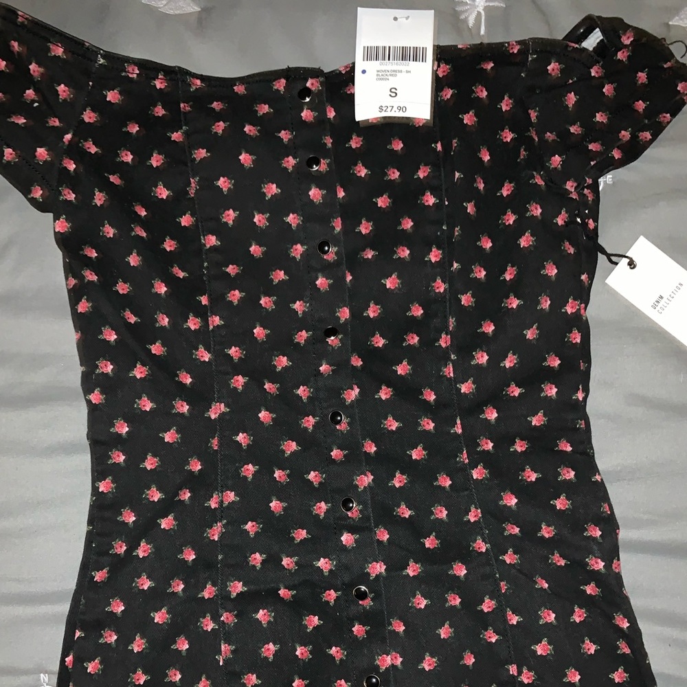 Forever 21 flowered denim dress